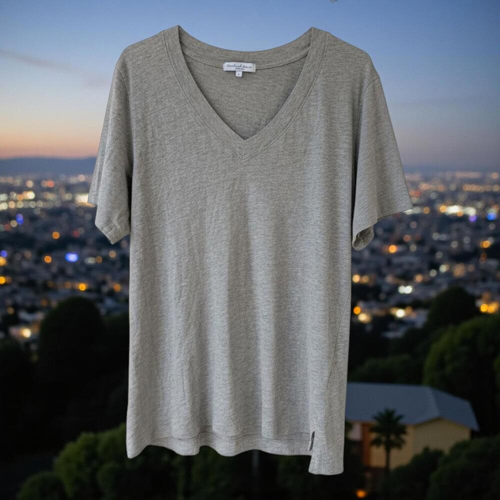 Michael Stars Los Angeles Women's Gray essential luxury V-Neck Tee Size Small